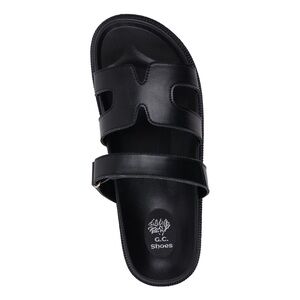 G.C. shoes - Kelly Black Cut-Out Slide Flat Sandals NWOT US 6